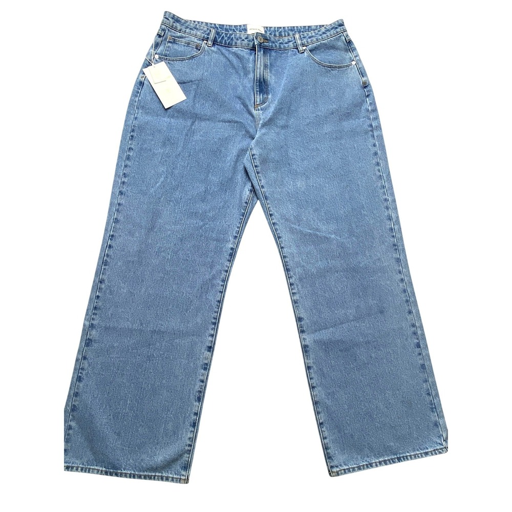 Abrand Jeans Womens 34x29.5 Blue 95 Mid Baggy Mid Rise Relaxed Straight Denim